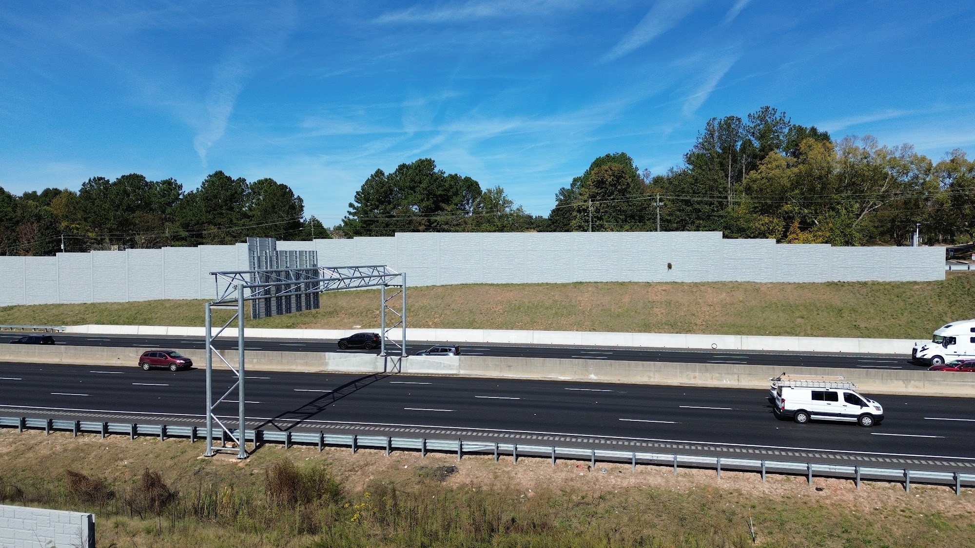Precast concrete sound wall panels along I-20 near the East Interchange